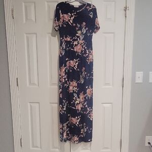 Beeson River Floral Maxi Dress - Navy and Pink